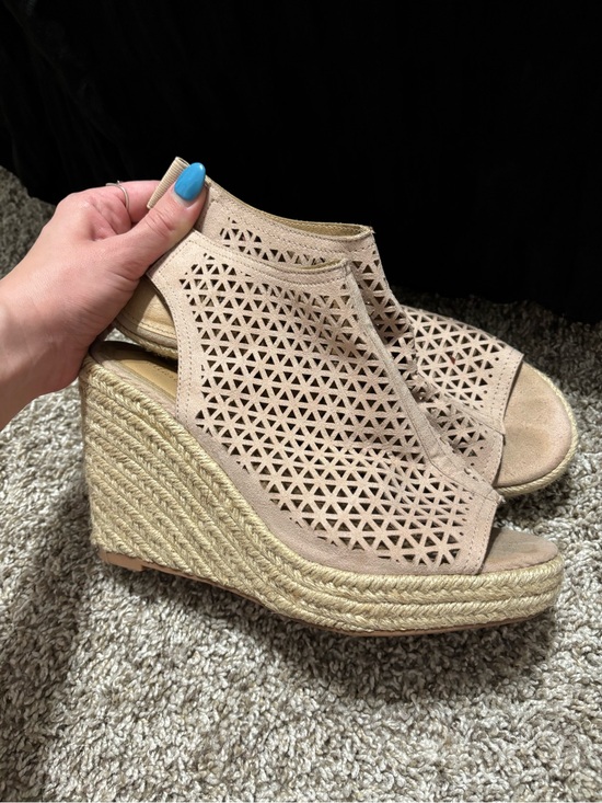 Altar'd State Shoes - Altar'd State Taupe Laser-Cut Espadrille Wedges